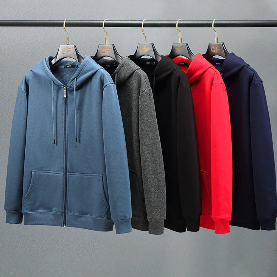 maoxiangshop Plus Size 10XL 12XL Hoodie Men Autumn Winter Fleece Hoodies Solid Color Jacket Hoodies Big Size 12XL Blue Black Red Grey