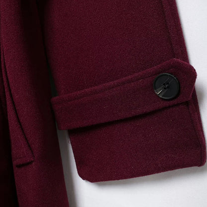 maoxiangshop  -  Women Solid Woolen Long Coat With Belt Fashion Double Breasted Lapel Oversize Jacket Autumn Female High Street Outerwear
