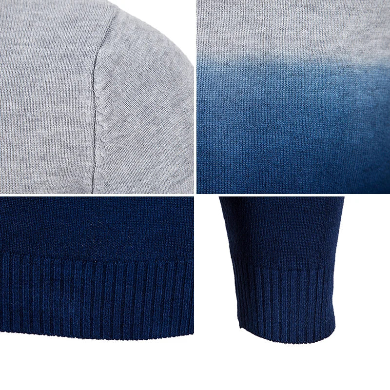 maoxiangshop Autumn and Winter New Men's Half High Neck Slim Fit Knitwear Trend Gradual Overlay Soft Fit Thin Sweater
