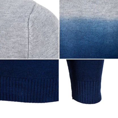 maoxiangshop Autumn and Winter New Men's Half High Neck Slim Fit Knitwear Trend Gradual Overlay Soft Fit Thin Sweater