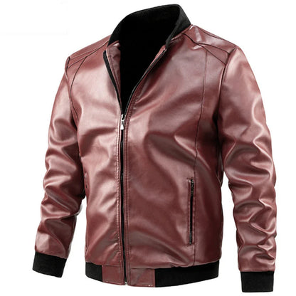 maoxiangshop Plus Size 6XL 7XL PU Jacket Men Leather Coat Casual Motorcycle Biker Coat Solid Color Leather Jackets Male Big Size 6XL 7XL