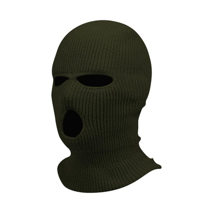 maoxiangshop Winter men's face mask, warm hood, sports scarf, skiing hat, three hole wool hat, outdoor cycling knitted pullover hat