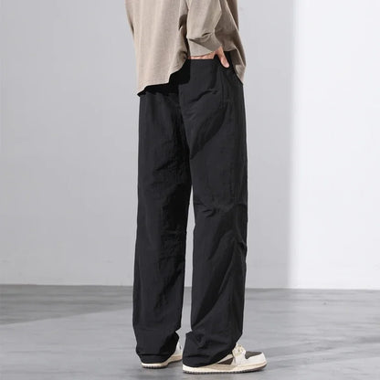 maoxiangshop Parachute Pants for Men's Summer Slim American Loose Fitting Straight Tube Workwear Casual Pants