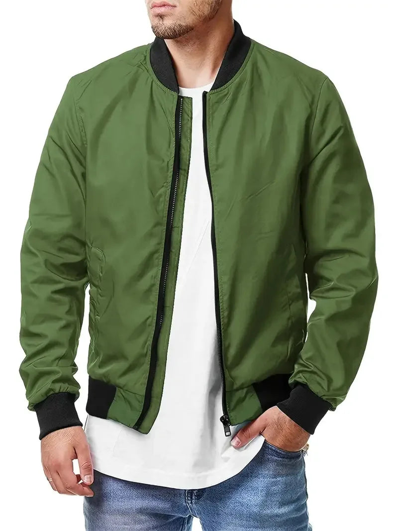 maoxiangshop Men's Pilot Jacket Spring and Autumn Leisure Trend Large Size Men's Zipper Jacket