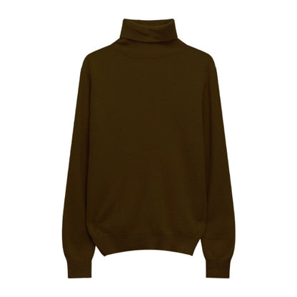 maoxiangshop Winter High Quality Wwomen's Wool Sweater Solid Color High-neck Pullover Long-sleeved Knit Top