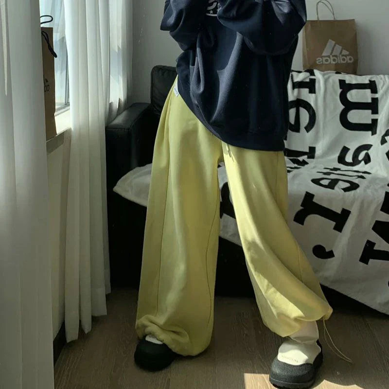 maoxiangshop  -  Women Streetwear Oversized Black Joggers Harajuku Hip Hop Wide Leg Pants Winter Korean Thick Baggy Trousers