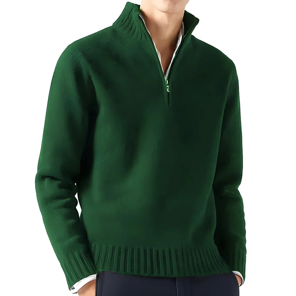 maoxiangshop New Men Long Sleeved Turtlenecks Sweaters Knitted Solid Color Streetwear oversized Breathable half zipper coats Basic Warm coats