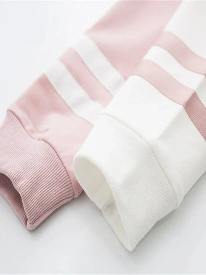 maoxiangshop Kawaii Women Hooded Hoodies Long Sleeve Lovely Patchwork Cute Girls Sweet Sweatshirt Female Pullovers