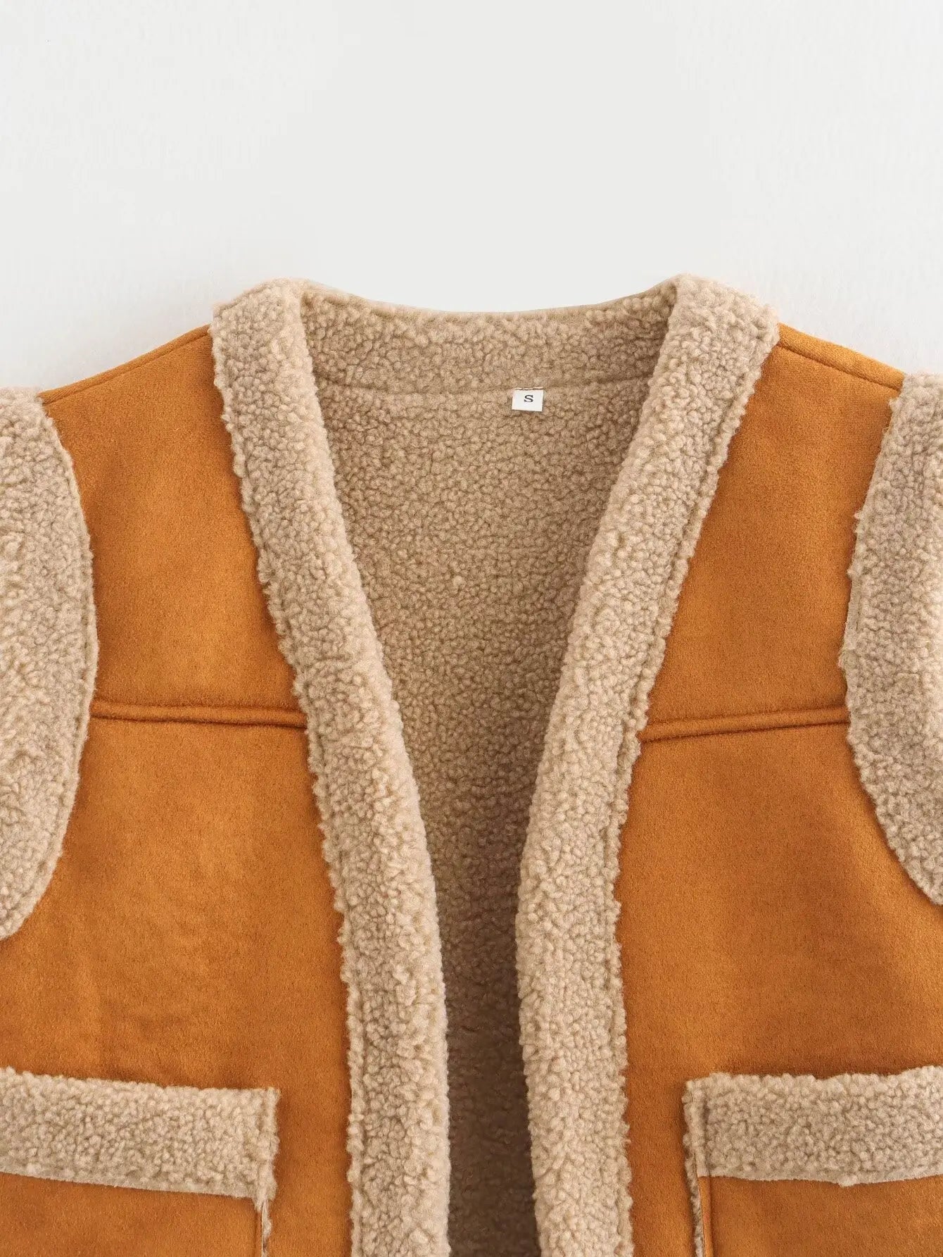 maoxiangshop  -  Women Fur Vest 2024 Winter Sleeveless with Pockets Female Vests Coats Lady Solid Cardigan Waistcoat Jackets New
