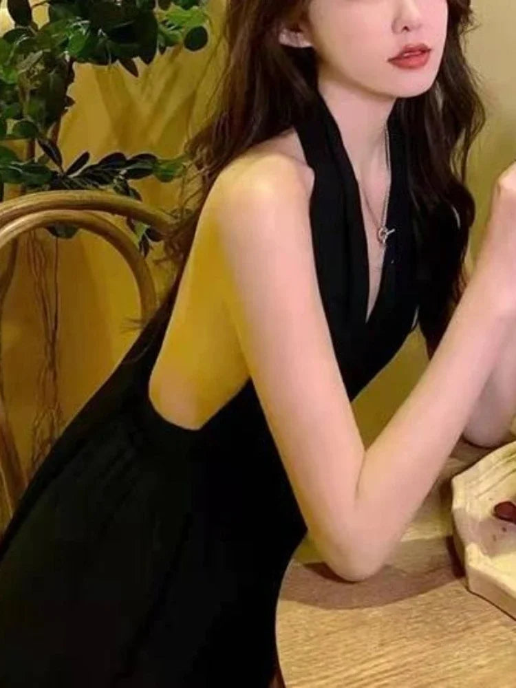 Purple Sexy Party Sleeveless Dress Women Chiffon France Vintage Long Dress Female Beach Elegant Chic Backless Dress Summer
