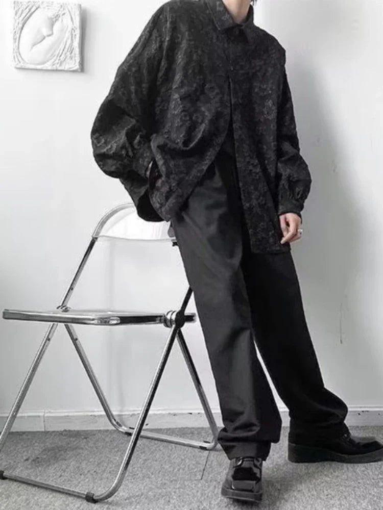 maoxiangshop Shirts Men Japanese Style Loose  Leisure Long Sleeves Chic New All-match Solid Summer High Street Simple Popular College