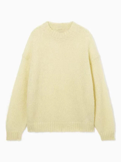 maoxiangshop  -  Fashion Contrast Stripled Sequins Women Sweater Autumn Lady Vintage O-neck Long Sleeve Pullover Warm Fluffy Knitted Jumpers