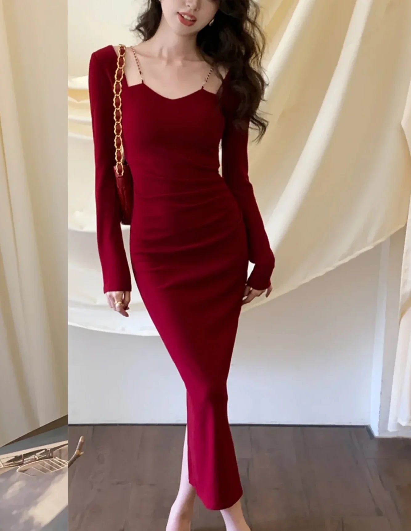 Women Sexy Bodycon Wedding Runway Party Dress Autumn Elegant Birthday Evening Prom Robe Spring Fashion Female Solid Clothing