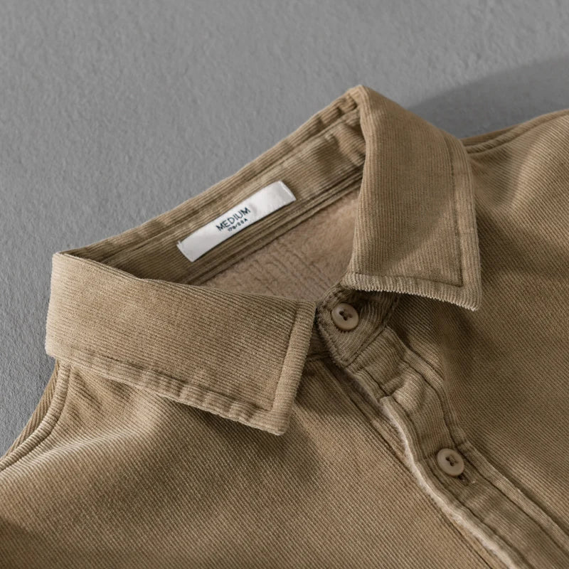 maoxiangshop Italy Quality Brand Shirts For Men Fashion Cotton Corduroy Warm Long-sleeve Thickened Plus Size Top Clothes Camisa