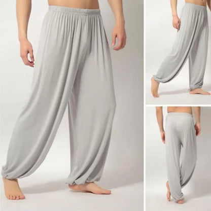 maoxiangshop Pure Color Loose Straight Pants Men Sweatpants Modal Casual Spring Long Trousers Men Sports Yoga Pants Trendy Dance Clothing
