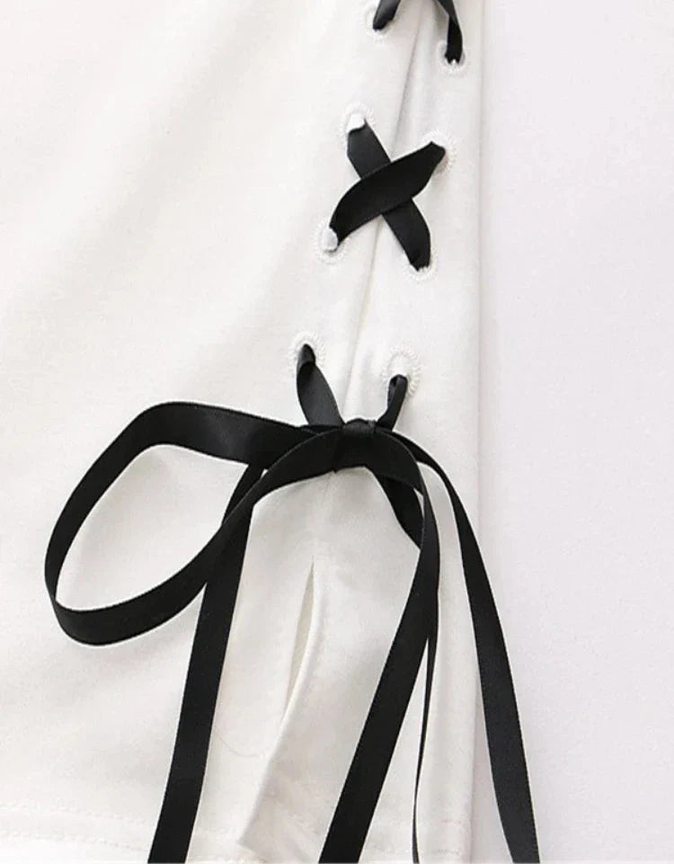 maoxiangshop Women Black Cartoon Cat Embroidery Hooded Sweatshirt Lace Up Korean Hoodies Summer Harakuju Casual Cute