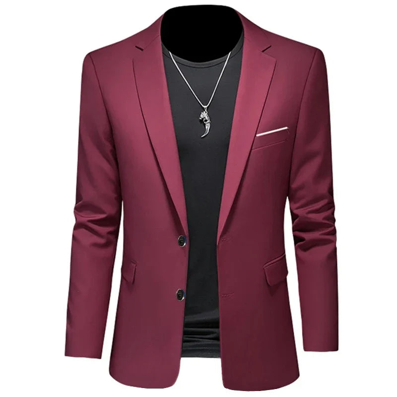 maoxiangshop 2024 Fashion New Men's Casual Business Slim Fit Formal Dress Blazers Jacket Suit Coat