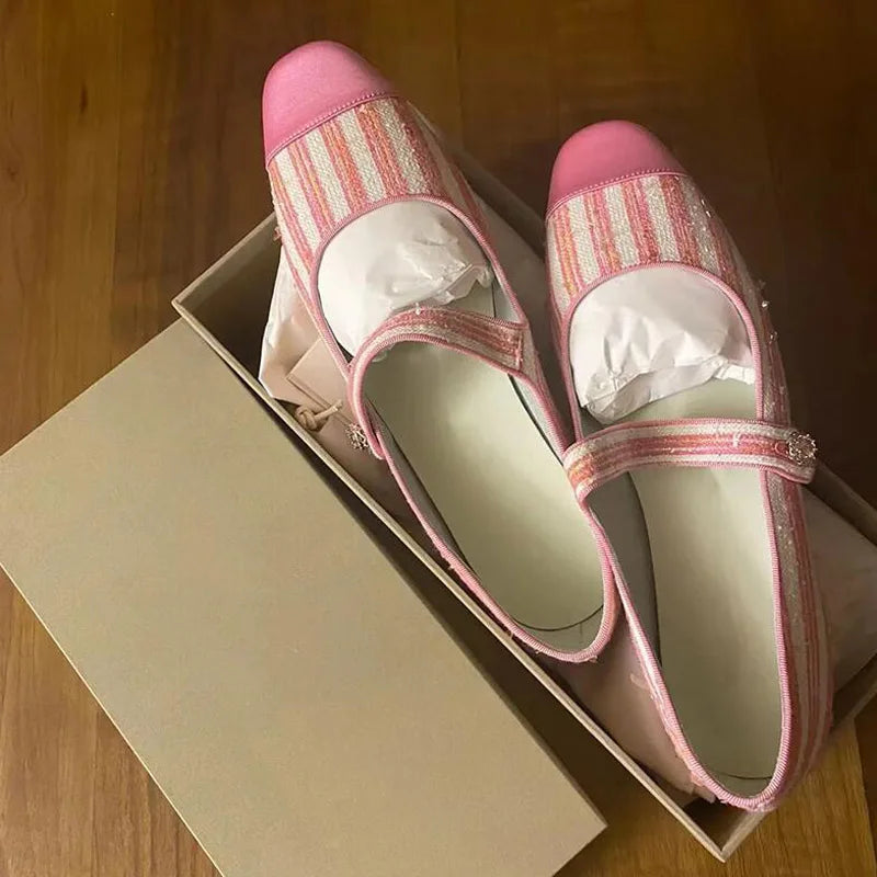 maoxiangshop -  New Spring Autumn Student Shoes College Lolita Mary Jane Low Heels Women Creepers School Girl Loafers Vintage Pumps Pink TZ4-10