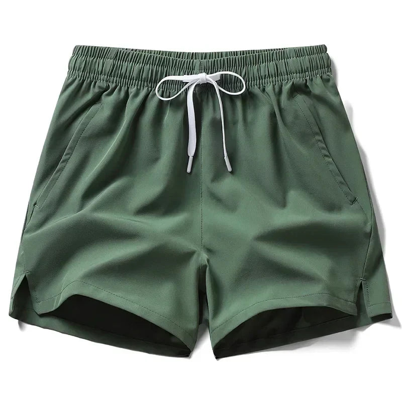 maoxiangshop New Mens Fitness Lightweight Sweatpants Summer Casual Pockets Shorts Basic Solid Color Short Pants Jogging Beach Shorts Men
