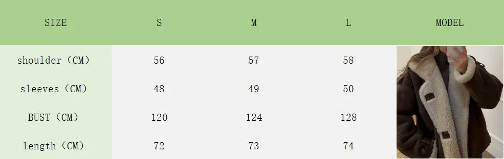 maoxiangshop  -  Winter Thick Faux Leather Spliced Jacket Women Casual Loose Long Sleeve Single Breasted Lapel Coat Winter Warm Street Streetwear