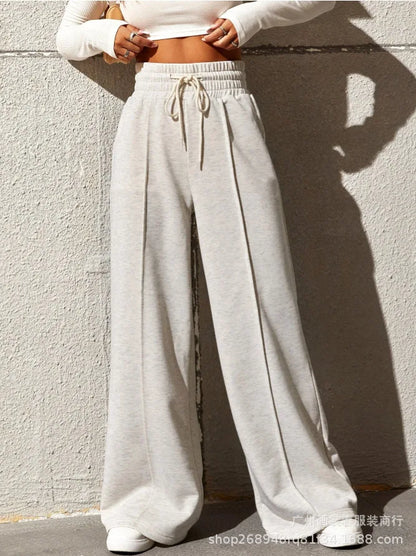 maoxiangshopNew Women's High Waist Sagging Loose Casual Straight Leg Pants Commuting Female Clothing Winter Women Fashion Trousers
