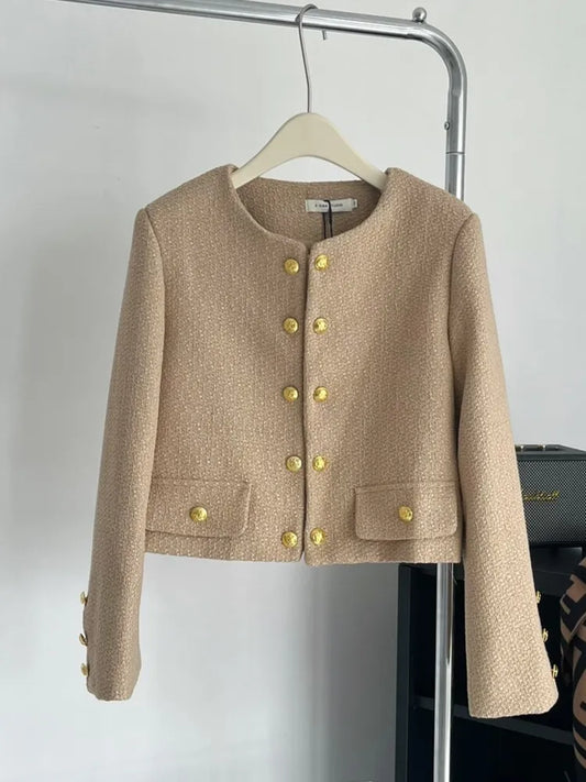 maoxiangshopHigh Quality Brand Luxury Small Fragrance Tweed Jacket Coat Women Fall Winter Short Jackets Vintage Fried Street Casaco Tops