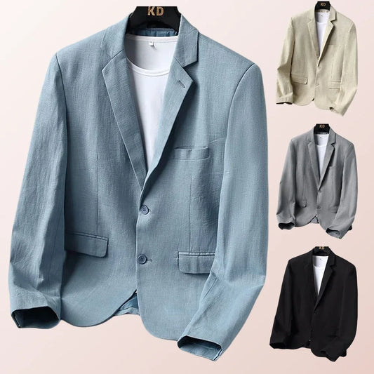 maoxiangshop Men's COTTON Linen Casual Blazer ,Slim Fit Suit Jacket,Suitable for Spring and Autumn, Polyester Lining , Plus Size M-6XL