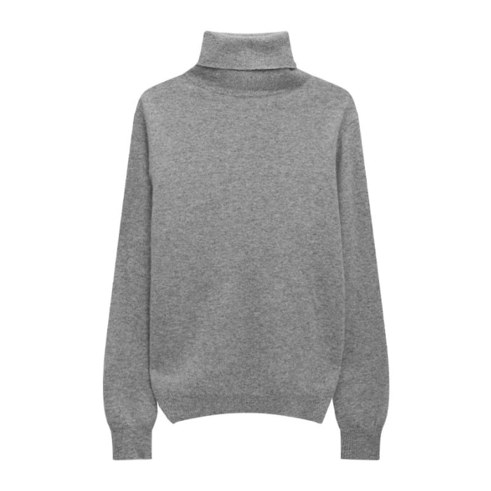 maoxiangshop Winter High Quality Wwomen's Wool Sweater Solid Color High-neck Pullover Long-sleeved Knit Top