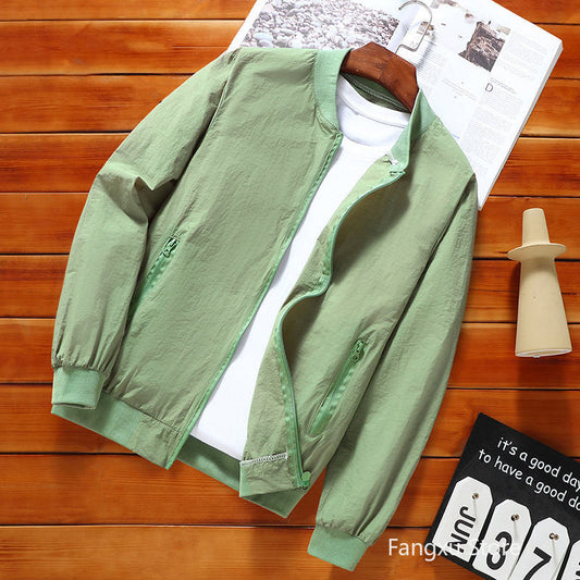 maoxiangshop Men Summer Thin Sun Protection Jacket Outdoor Zipper Waterproof Quick Dry Skin Windbreaker Breathable Loose Casual Cycling Coats
