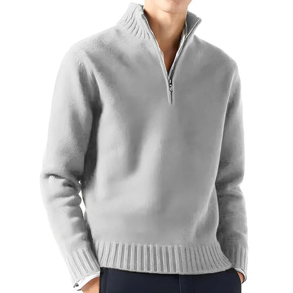 maoxiangshop New Men Long Sleeved Turtlenecks Sweaters Knitted Solid Color Streetwear oversized Breathable half zipper coats Basic Warm coats