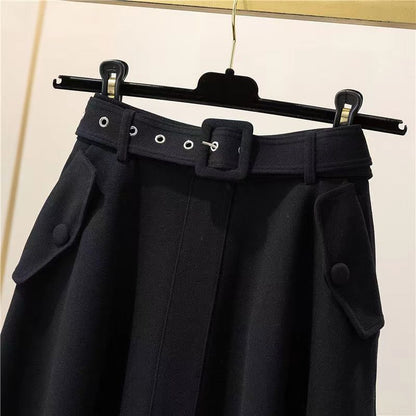 maoxiangshop Women's Autumn and Winter High Waist Retro Skirt Long Skirts Woman Fashion Y2k Vintage Clothing Preppy Style Gothic Clothes