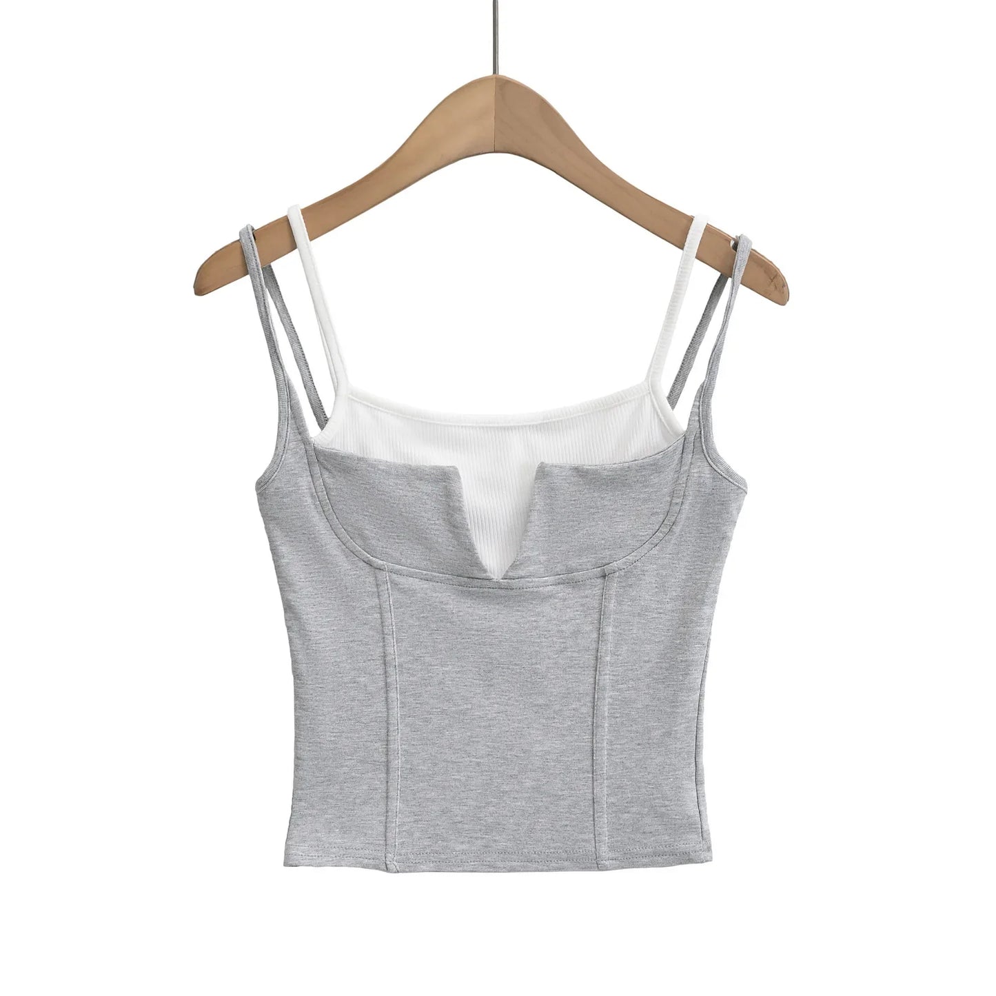 maoxiangshop -  y2k clothes crop top women tanks & camis cute top pink korean fashion tops for women fake 2 pieces black halter top Summer 2024