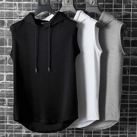 maoxiangshop 2024 Brand New Men's Tank Tops Vest Sleeveless Tees For Male Hooded Man Vests Tops Hip Hop Men Tank Top T shirt
