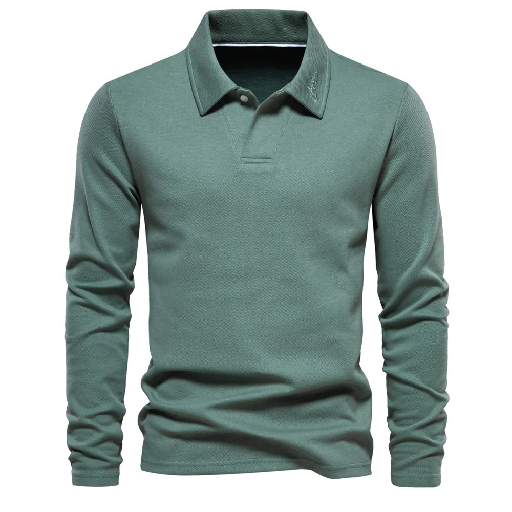 maoxiangshop Embroidery Polo Shirt for Men Fashion Neck Turn Down Collar Mens Casual Social Polo Shirts Luxury Golf Shirt