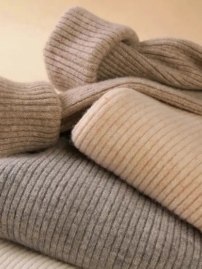 maoxiangshop Women Fall Turtleneck Sweater Knitted Soft Pullovers Cashmere Jumpers Basic Soft Sweaters For Women Autumn Winter