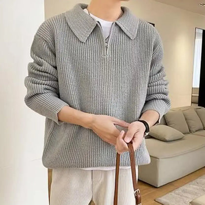 maoxiangshop Men Sweater Long Sleeve Soft Warm Wear-resistant Autumn Sweater   Spring Sweater  for Daily Life