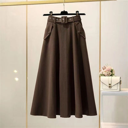 maoxiangshop Women's Autumn and Winter High Waist Retro Skirt Long Skirts Woman Fashion Y2k Vintage Clothing Preppy Style Gothic Clothes