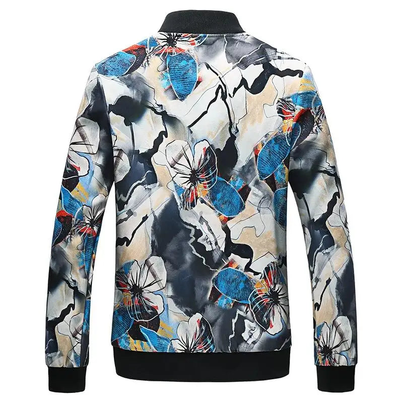 maoxiangshop Plus Size 6XL-M 2024 Autumn New Printed Jacket Fashion Slim Fit Mens Casual Bomber Jacket Cardigan Zipper Coats Windbreaker Coat