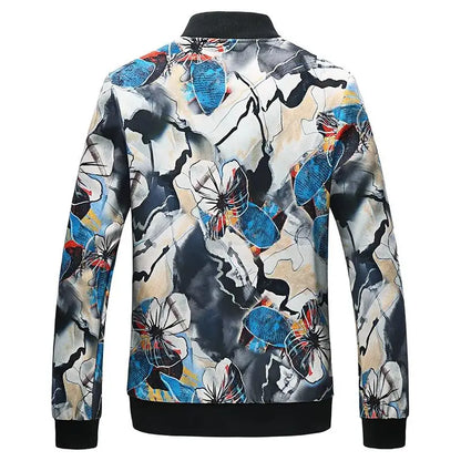 maoxiangshop Plus Size 6XL-M 2024 Autumn New Printed Jacket Fashion Slim Fit Mens Casual Bomber Jacket Cardigan Zipper Coats Windbreaker Coat