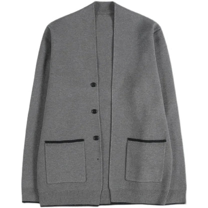 maoxiangshop Knitted Cardigan Men Autumn Long Sleeve Slim Fit Sweater Coat Business Casual Sweatercoat Streetwear Men Clothing