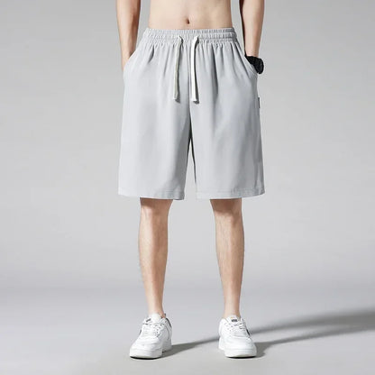 maoxiangshop Spring Summer Split Pants for Men's Slim Outdoor Sports Running Loose Oversized Outerwear Shorts with Ice Silk Sports Shorts