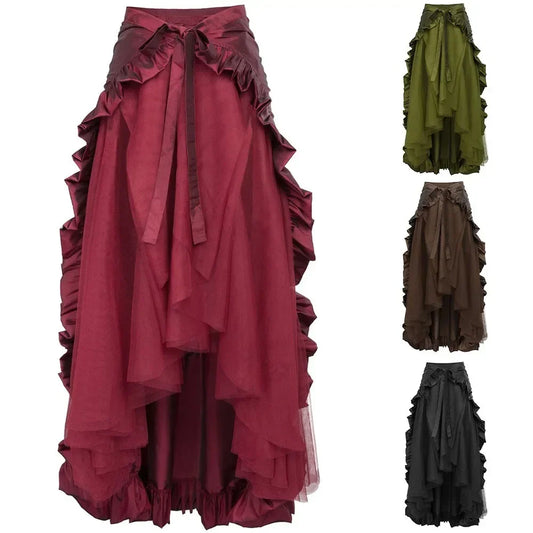 maoxiangshop  -  Big Size Women's Gothic Steampunk Skirt Pirate Flair and Victorian Ruffles Anime Cos Victorian Era Gothic Skirt