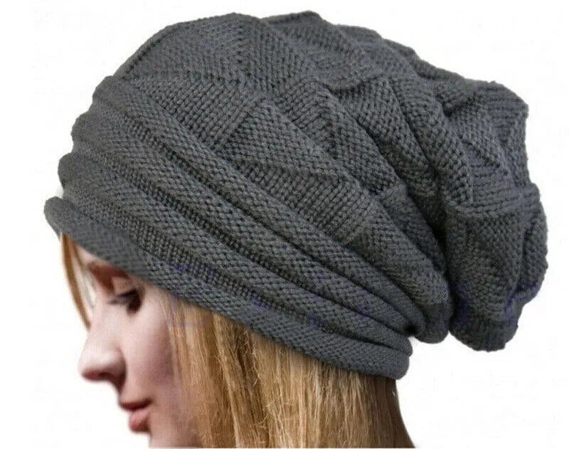 maoxiangshop Winter Knitted Beanies Hat for Women Baggy Slouchy Solid Wool Cap Fashion Outdoor Warm Bonnet Hoods Female Snow Ski Warmer Gorra