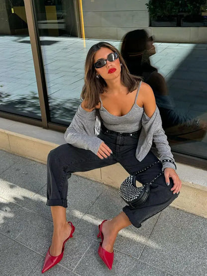 maoxiangshop Elegant Solid Slim Sweater Cardigan Women Fashion Lapel Single Breasted Knit Top 2023 Autumn Chic Office Lady Street Knitwear