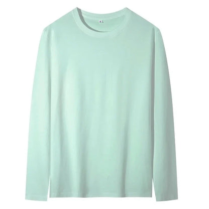 maoxiangshop New Base Shirts Spring Summer Mens O-Neck T-Shirt Long Sleeve T Shirt Male Solid Tshirt Man Clothing Tshirt Men Tops Tees