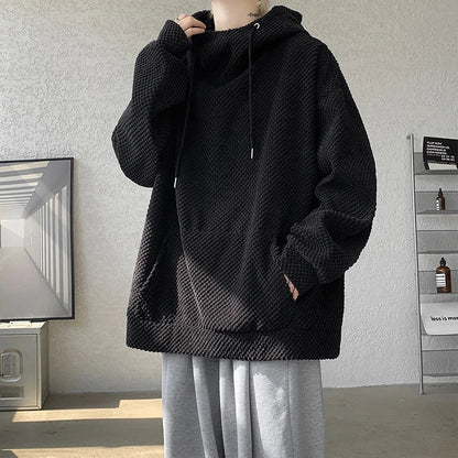 maoxiangshop Harajuku Corduroy Hoodies Men High Quality Streetwear Loose Y2k Hip Hop Hooded Sweatshirts Couple Clothing Female Pullovers