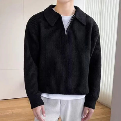maoxiangshop Men Sweater Long Sleeve Soft Warm Wear-resistant Autumn Sweater   Spring Sweater  for Daily Life