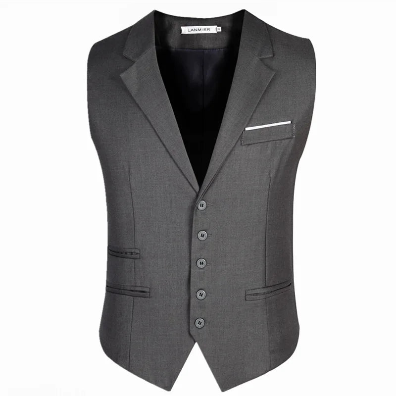 maoxiangshop Dress Vests For Men Slim Fit Mens Suit Vest Male Waistcoat Gilet Homme Casual Sleeveless Formal Business Jacket Plus Size M-6XL