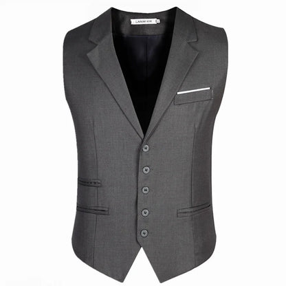 maoxiangshop Dress Vests For Men Slim Fit Mens Suit Vest Male Waistcoat Gilet Homme Casual Sleeveless Formal Business Jacket Plus Size M-6XL