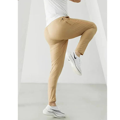 maoxiangshop Running Pants Men Sportswear Elastic Jogging Sweatpants Gym Fitness Tight Trousers Quick Dry Thin Tracksuit Training Sport Pants